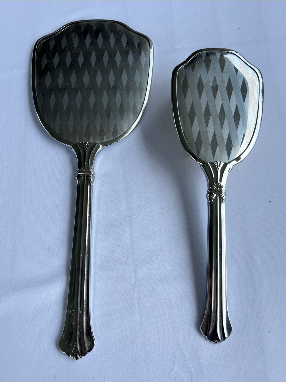 Vintage AUSCO Canada Vanity Set Mirror Hair Brush MCM Geometric stamped Ausco